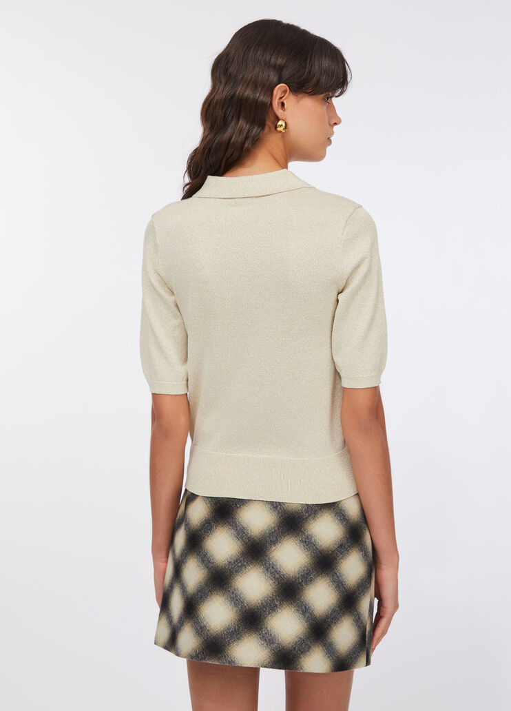 Polo in maglia lurex® bianco lana Liu Jo - large image number 1