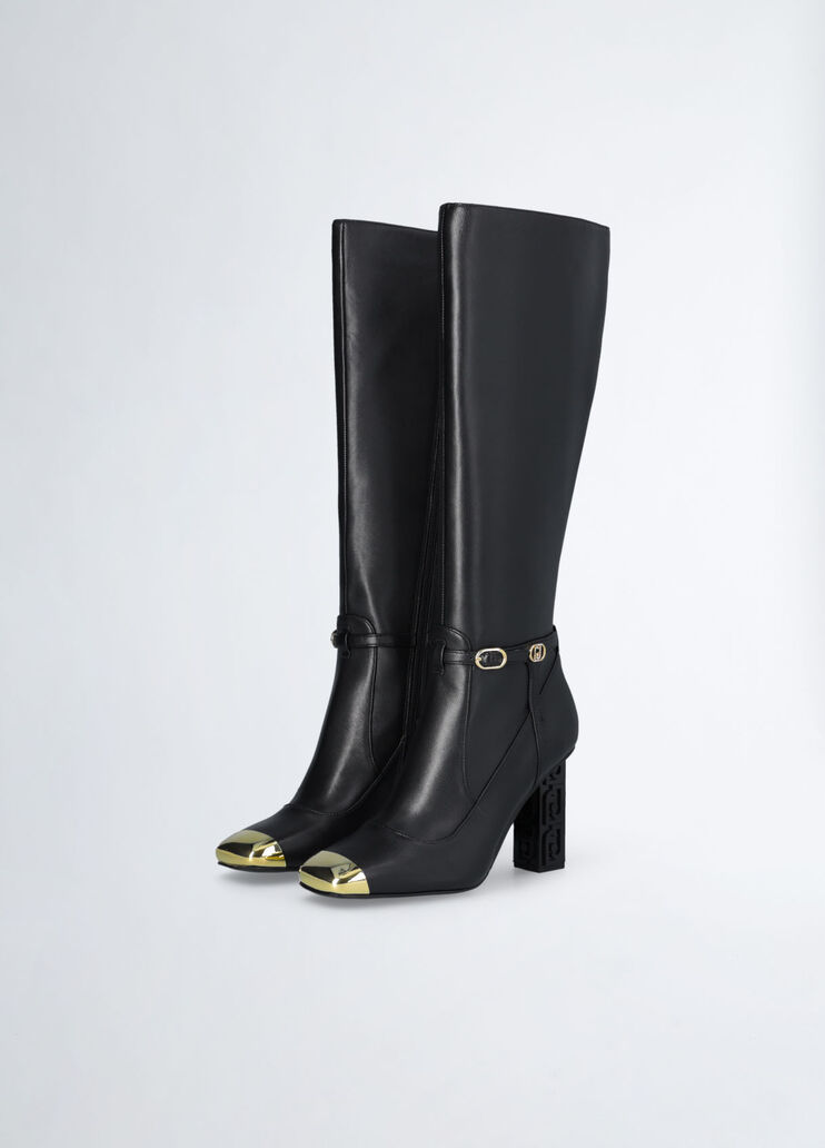 Boots with branded heel black Liu Jo - medium Boots with branded heel black Liu Jo - medium