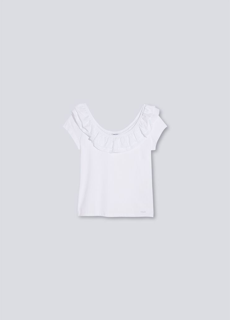 Футболка с воланами оптический белый Liu Jo - large image number 4
