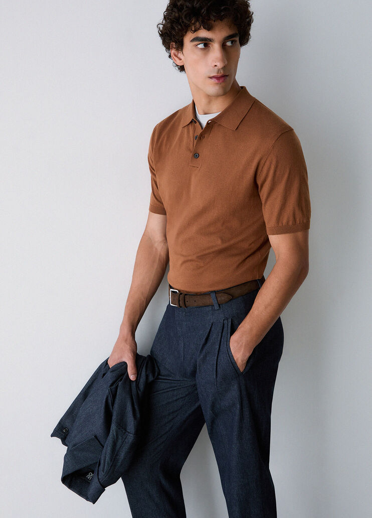 Polo shirt in cotton and silk brown Liu Jo - medium