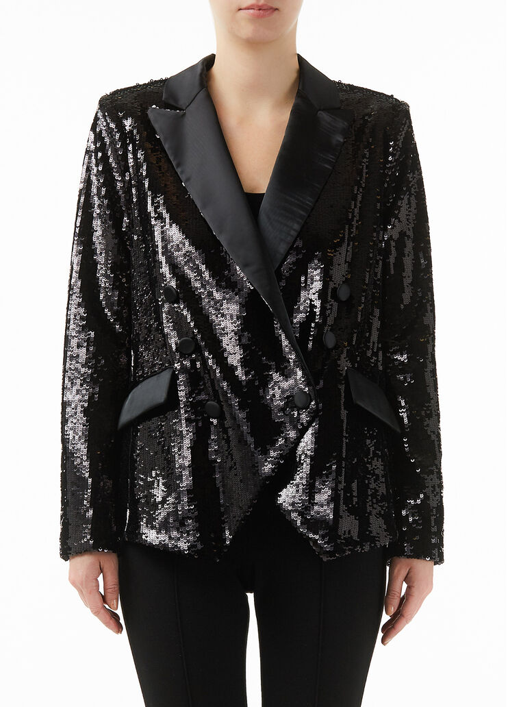 Oversized sequin blazer Black Liu Jo - large image number 0