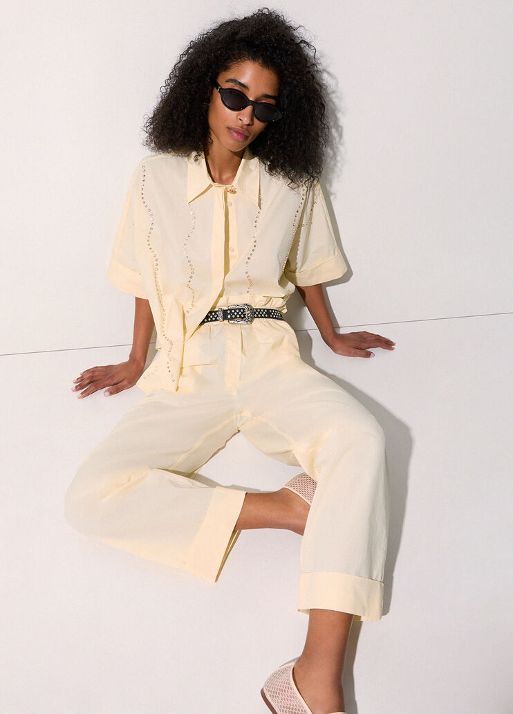 Pantalon &agrave; taille haute jaune Liu Jo - medium