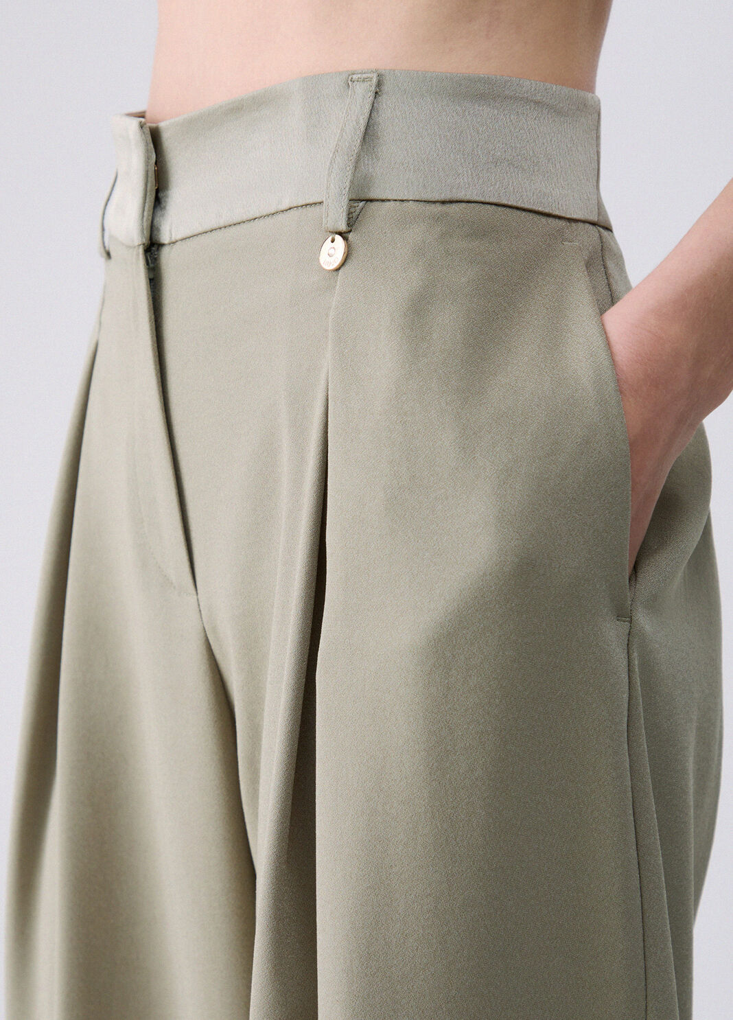 High-rise palazzo trousers green Liu Jo - large image number 2