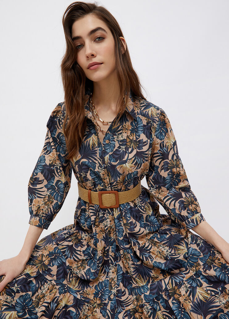 Poplin midi dress spring foliage Liu Jo - large image number 2