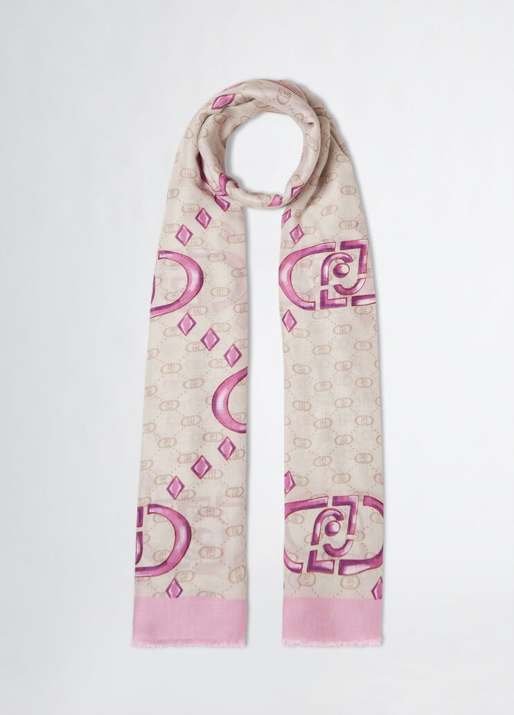 Stola mit Logo Rosa Liu Jo - medium
