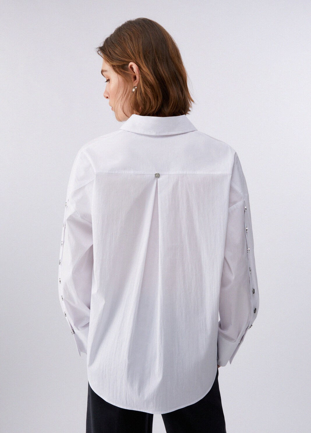 Poplin shirt with studs white Liu Jo - large image number 1