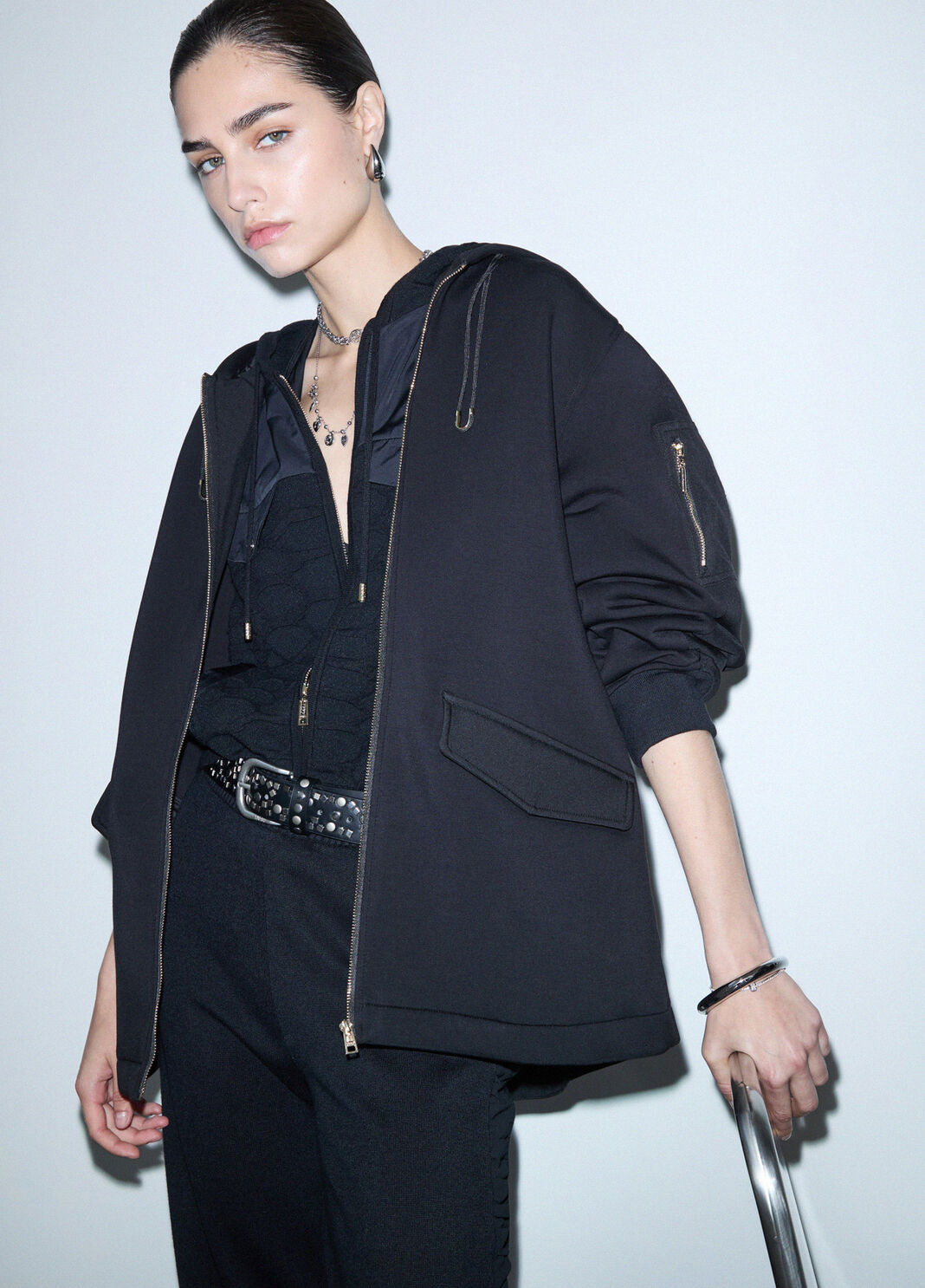 Blouson oversize avec capuche noir Liu Jo - large image number 2