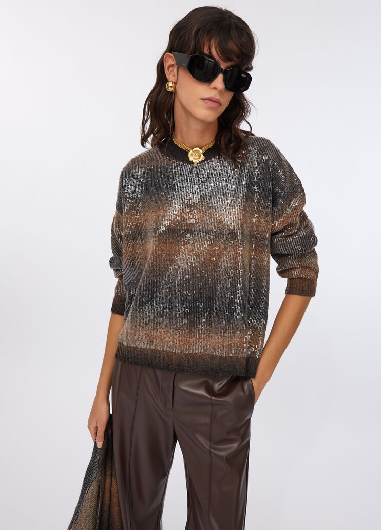Jumper with sequins brown Liu Jo - large image number 4 Jumper with sequins brown Liu Jo - large image number 4