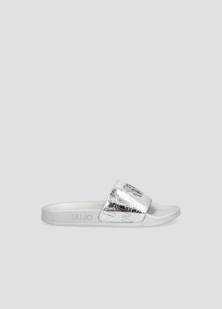 Slippers with monogram logo silver Liu Jo - large image number 0 Slippers with monogram logo silver Liu Jo - large image number 0