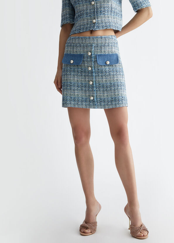 Kurzer Rock aus Tweed hellblau Liu Jo - large image number 0