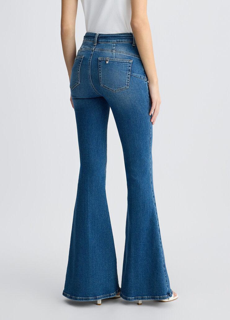 Bootcut jeans with belt blue denim Liu Jo - large image number 1 Bootcut jeans with belt blue denim Liu Jo - large image number 1