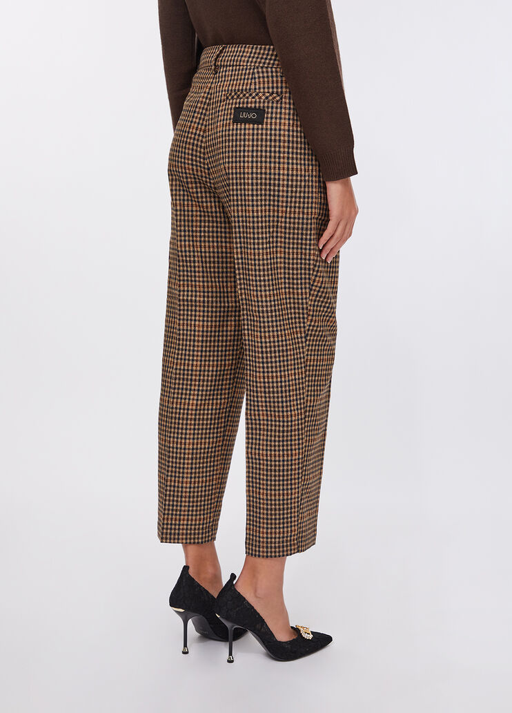 Chequered trousers with darts beige Liu Jo - large image number 1 Chequered trousers with darts beige Liu Jo - large image number 1