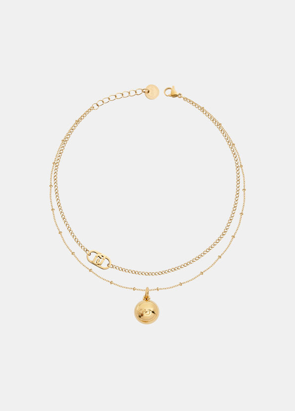 Multi-strand necklace with logo gold Liu Jo - large image number 1