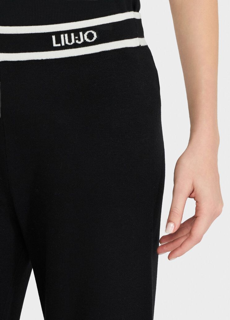 Knitted trousers black Liu Jo - large image number 2 Knitted trousers black Liu Jo - large image number 2