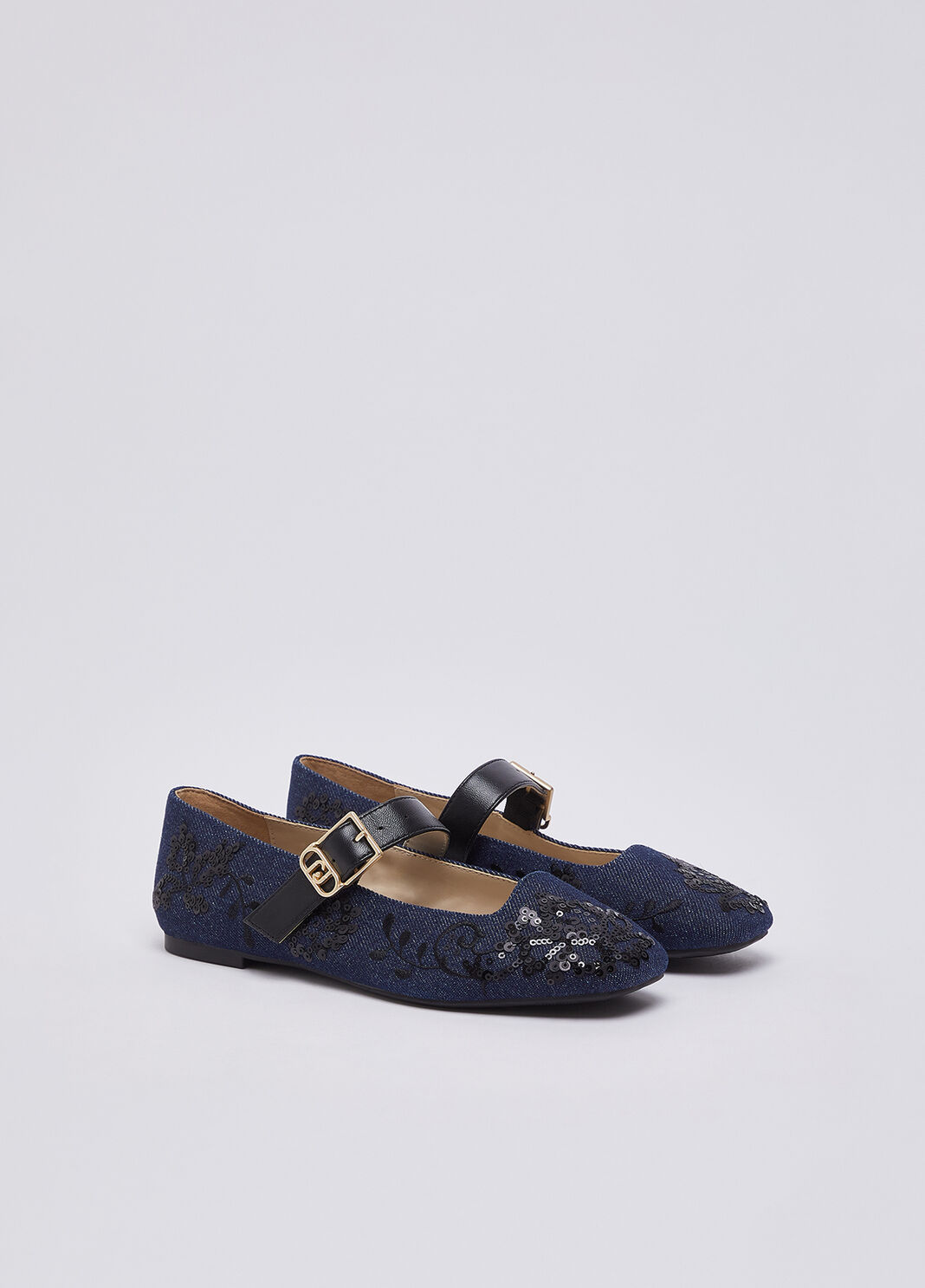 Denim ballet flats with embroidery dark denim Liu Jo - large image number 2