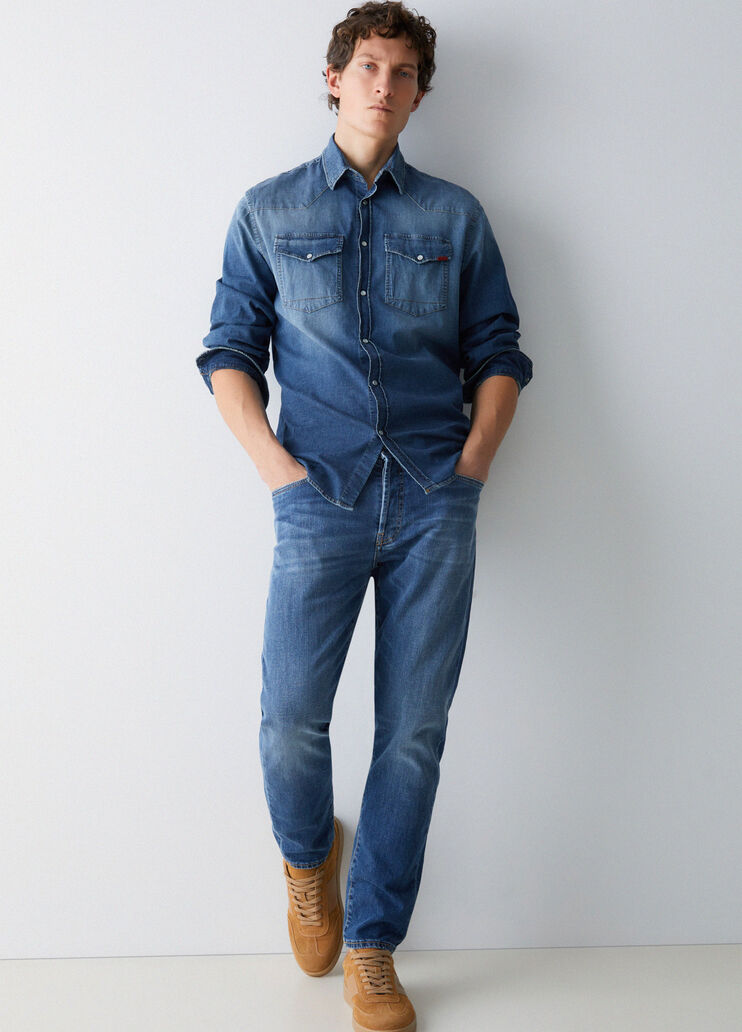 Chemise en denim chambray denim fonc&eacute; Liu Jo - medium