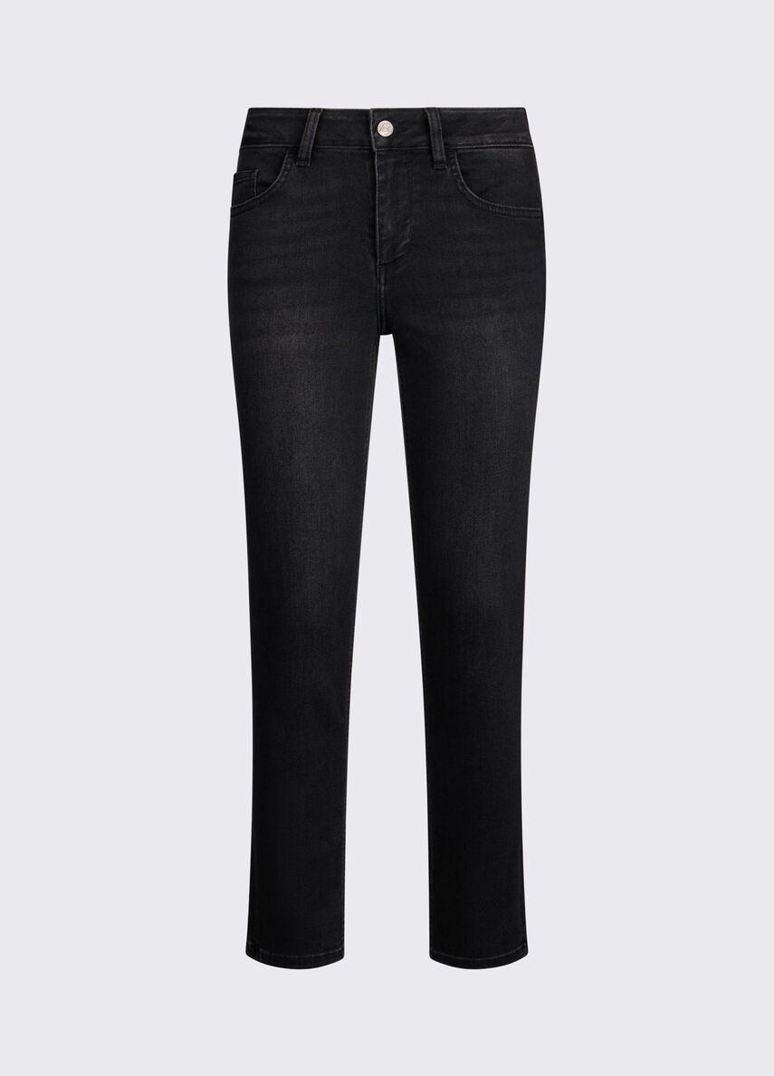 Skinny-Jeans mit Strass Farbe Denim-Schwarz | Liu Jo
