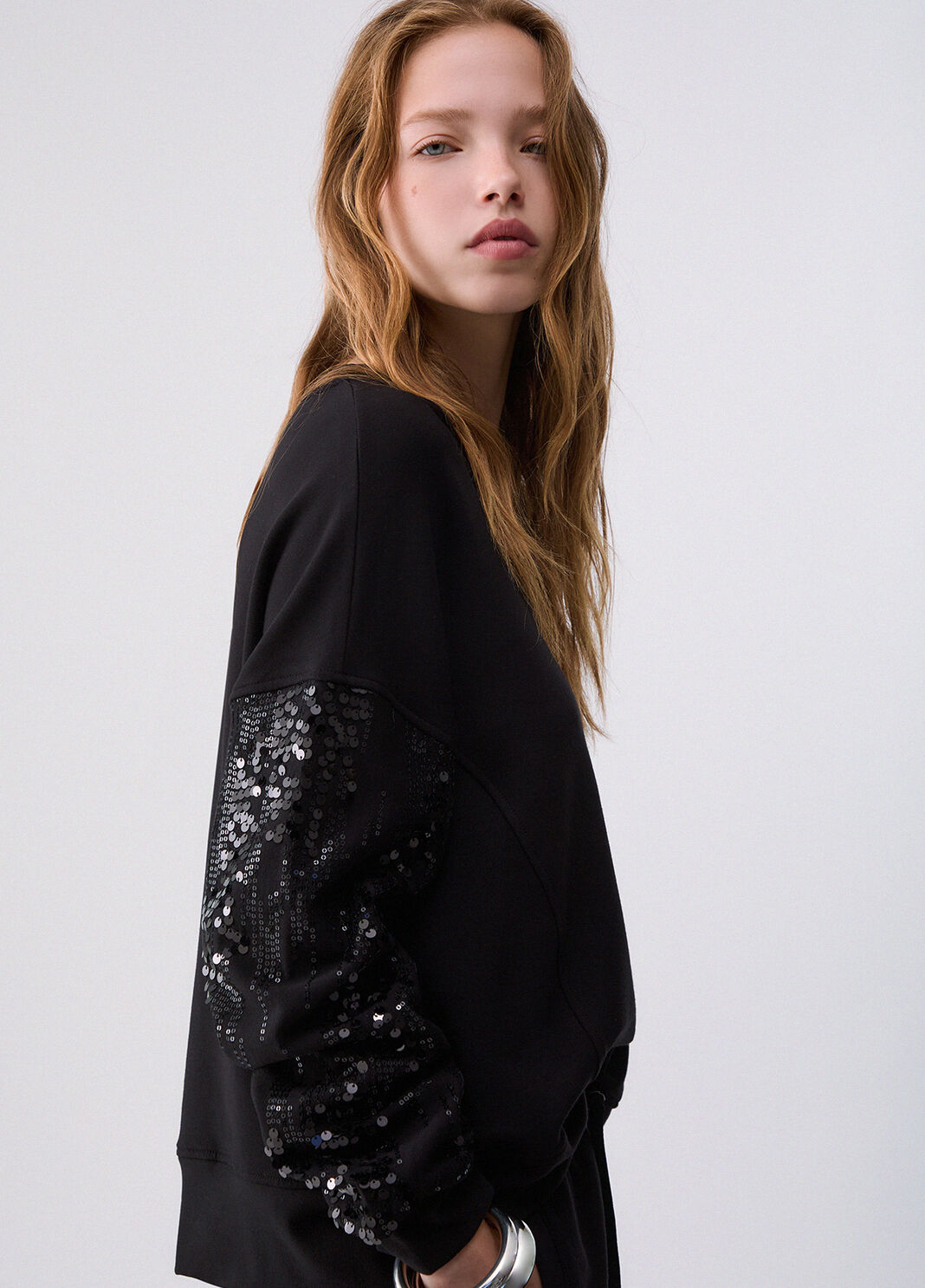 Sequin Sweatshirt black Liu Jo - large image number 4