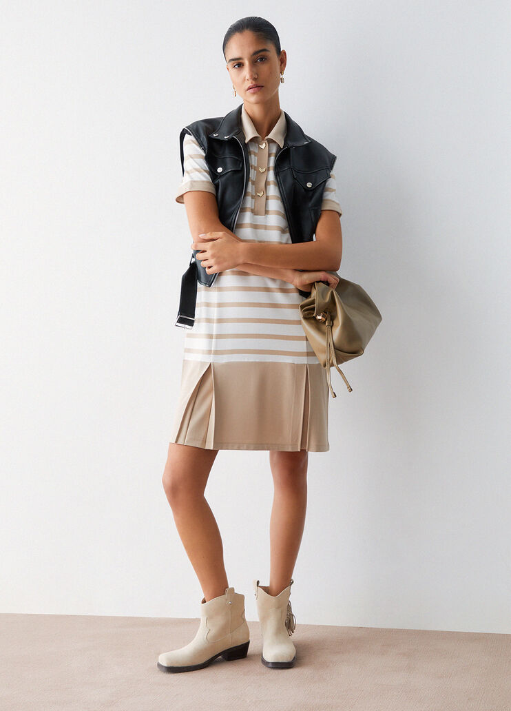 Abito corto a righe beige Liu Jo - medium
