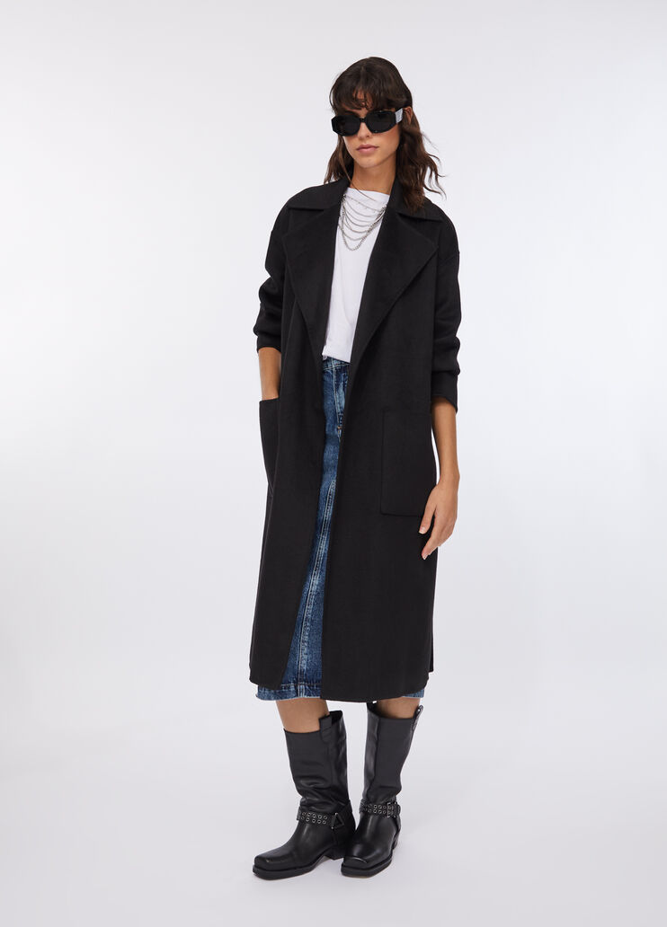 Manteau en laine avec ceinture noir Liu Jo - large image number 5 Manteau en laine avec ceinture noir Liu Jo - large image number 5