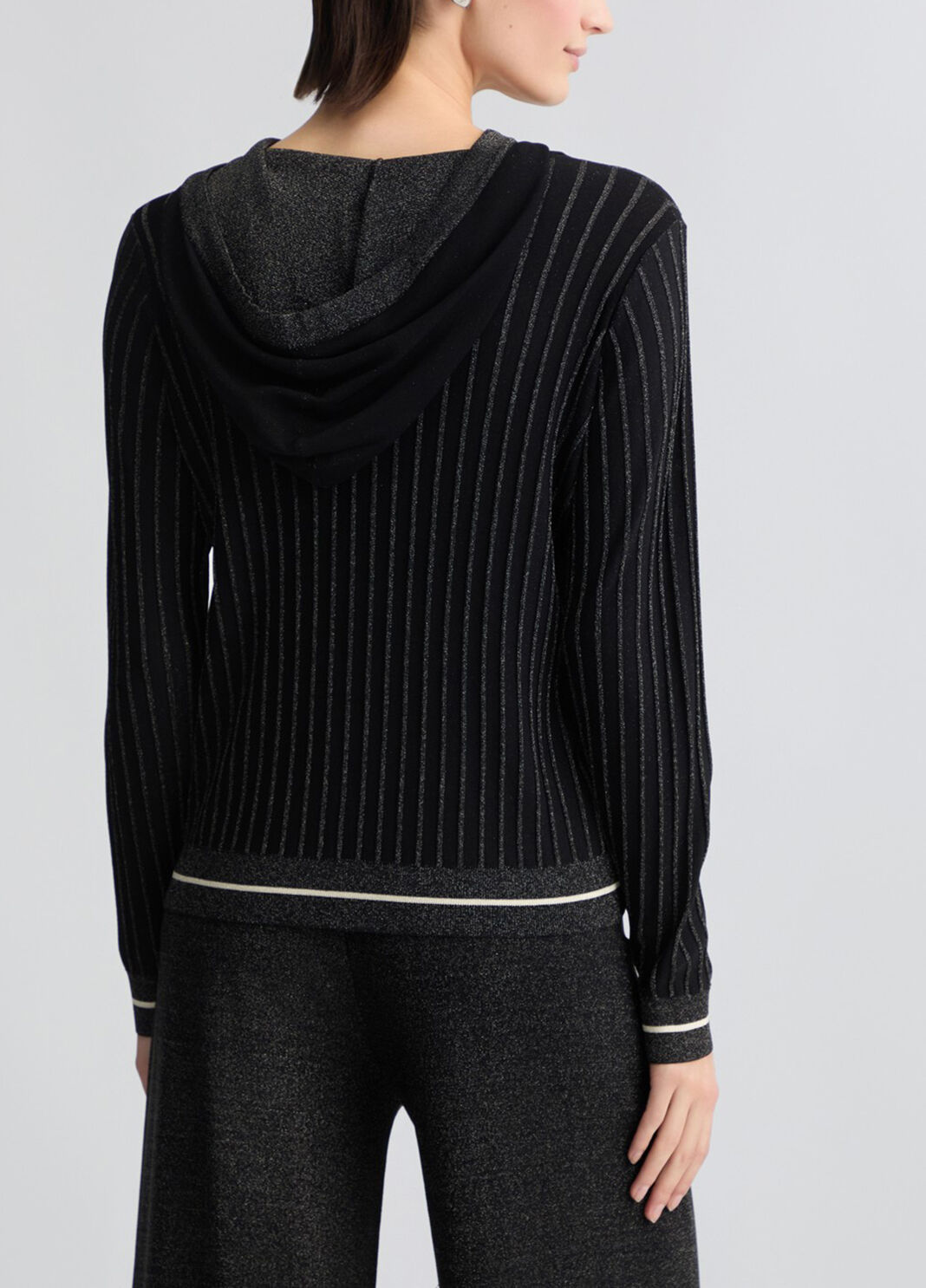 Pull en Lurex&reg; &agrave; capuche noir Liu Jo - large image number 1