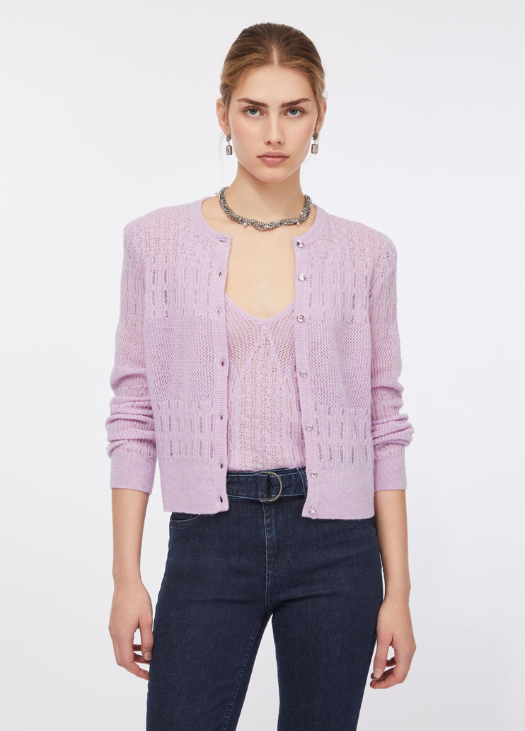 Wool and alpaca cardigan lilac Liu Jo - large image number 0