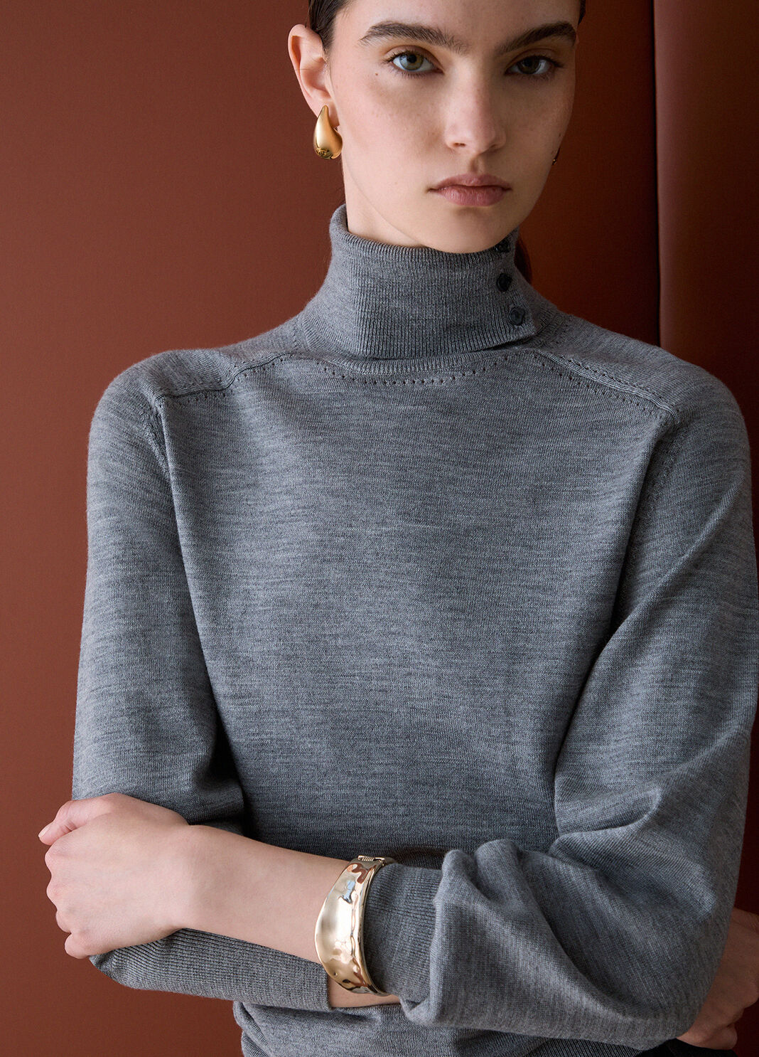 Wool Turtleneck with Bracelet grey m&eacute;lange Liu Jo - large image number 3