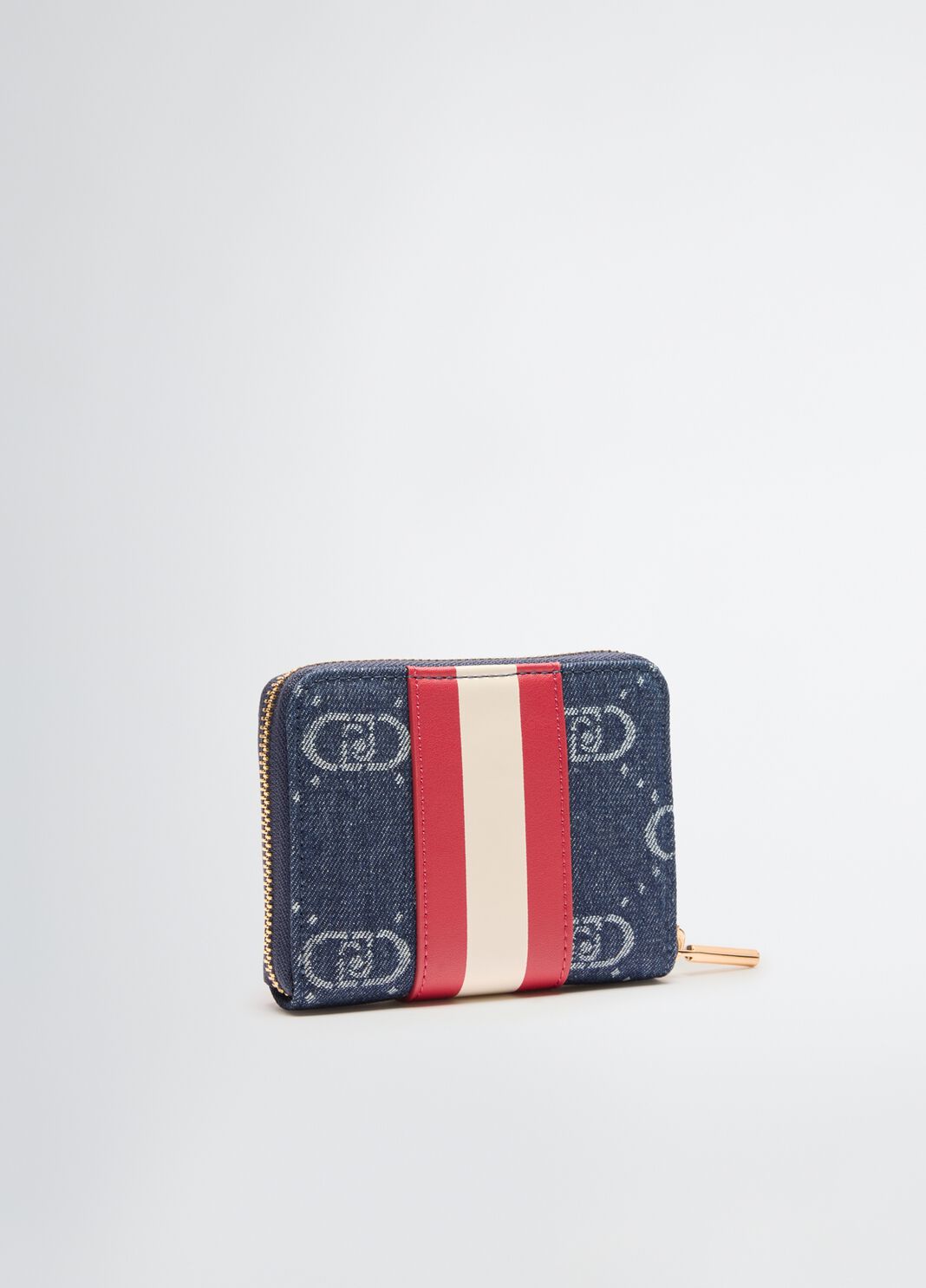 Jacquard zip-around wallet blue denim Liu Jo - large image number 1