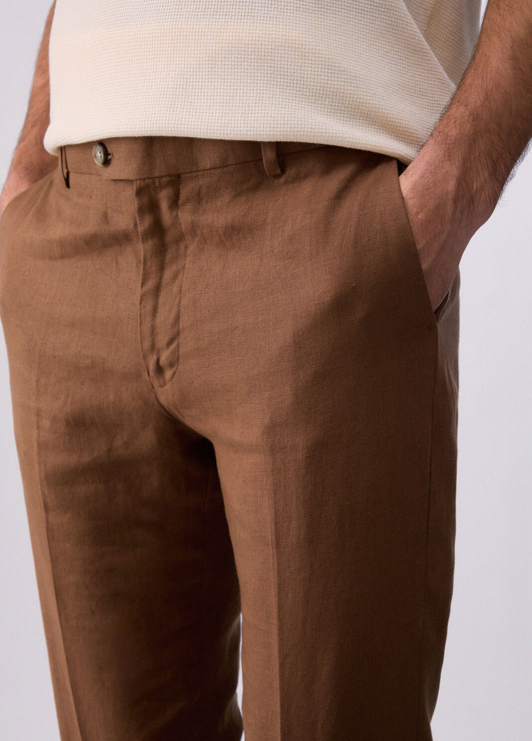100% linen trousers cognac Liu Jo - large image number 4
