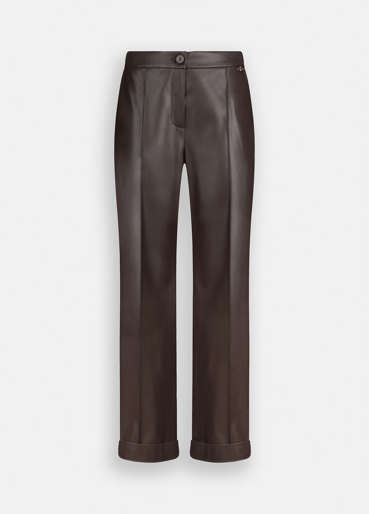 Coated fabric trousers chocolate Liu Jo - large image number 6 Coated fabric trousers chocolate Liu Jo - large image number 6