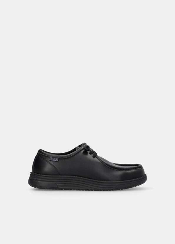 Laced leather loafers black Liu Jo - large image number 0