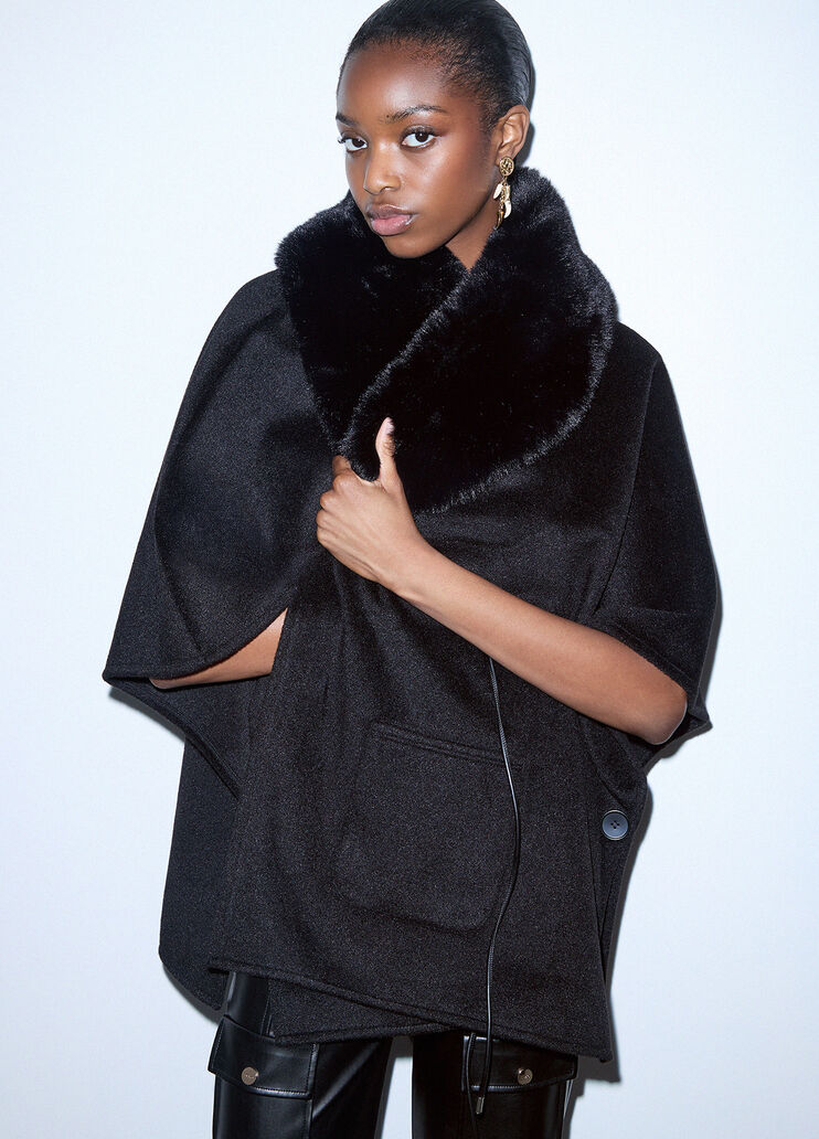Synthetic Shearling Poncho black Liu Jo - medium