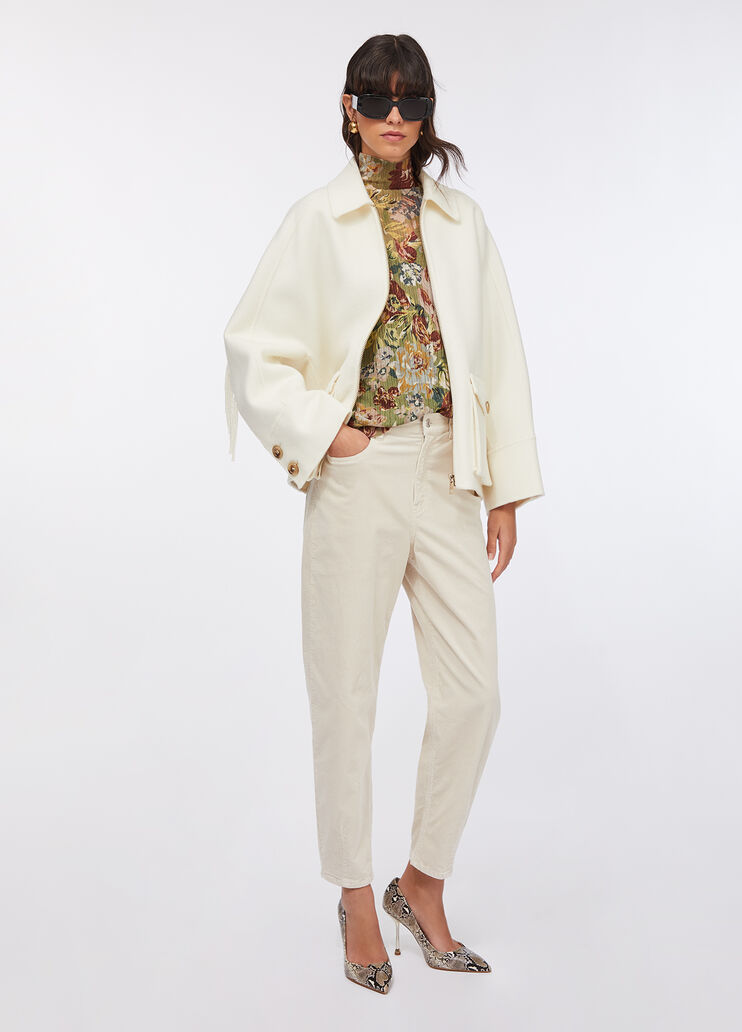 Wool pea coat with fringes butter Liu Jo - large image number 5