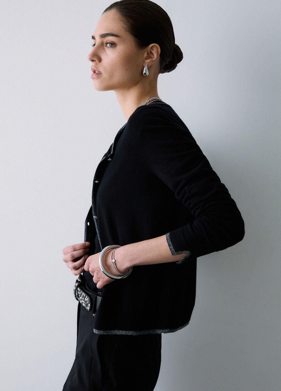 Cardigan with Lurex&reg; Trims black Liu Jo - large image number 3