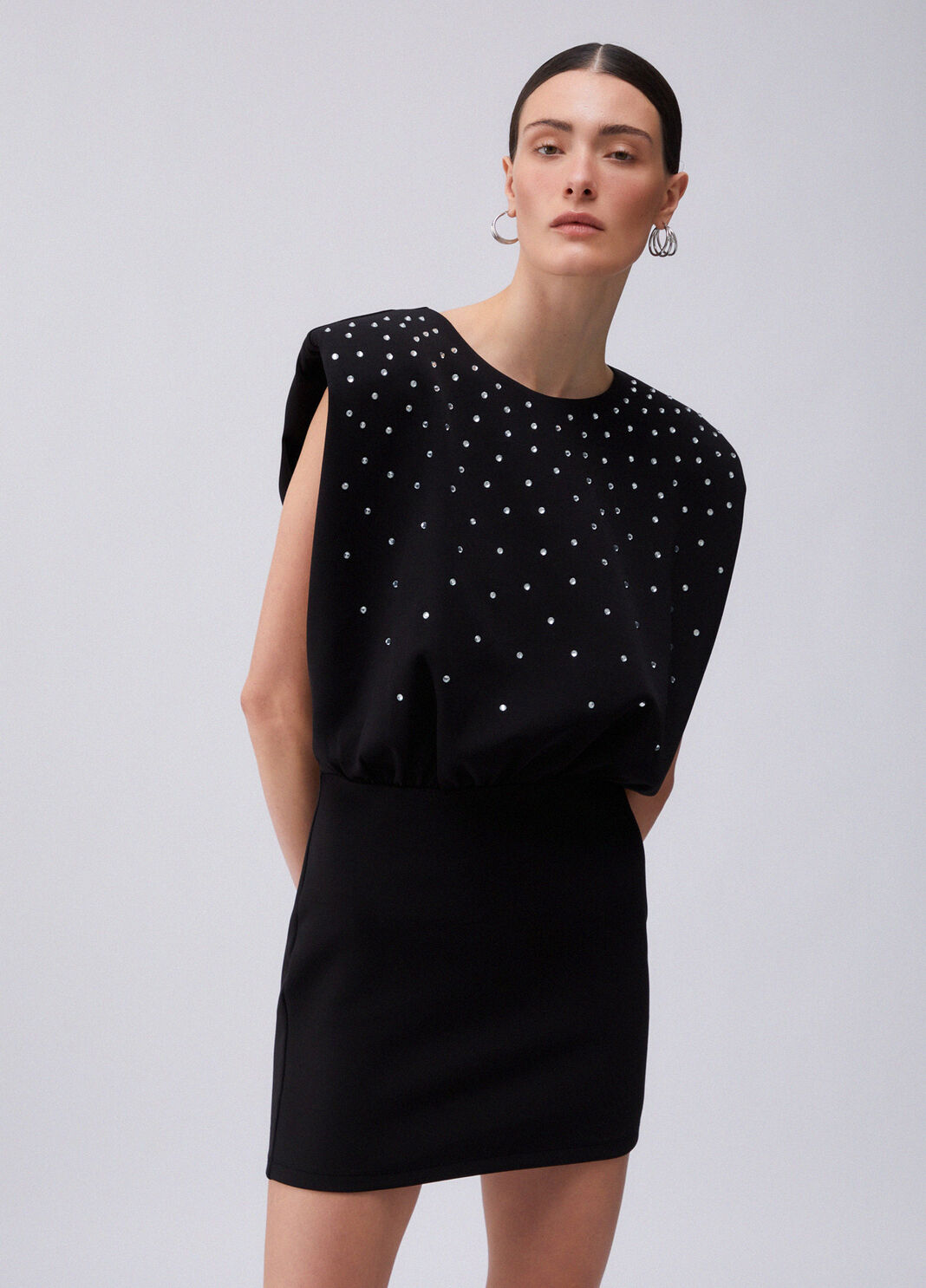 Kurzes Kleid mit Strass schwarz Liu Jo - large image number 0