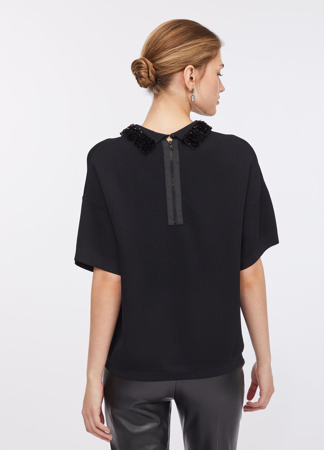 Jumper with sequins black Liu Jo - large image number 1