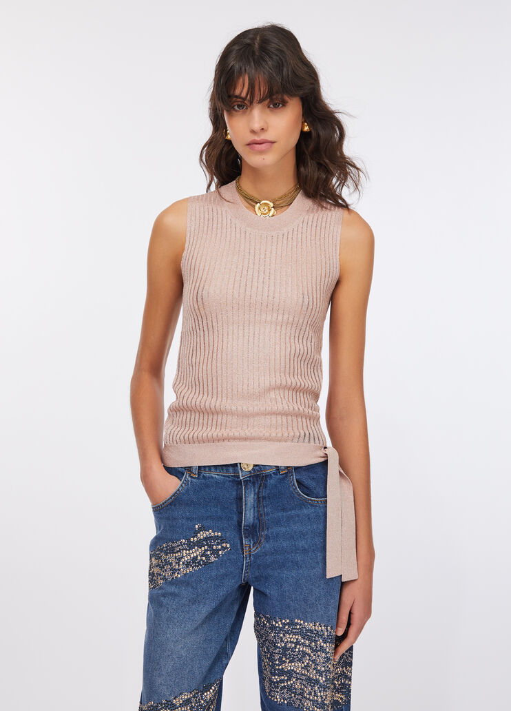 Lurex® knit top light pink Liu Jo - large image number 0