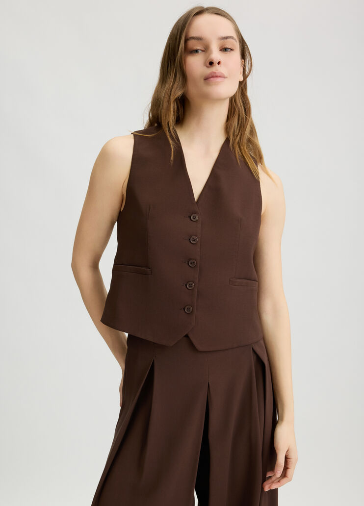Smart twill vest dark brown Liu Jo - medium Smart twill vest dark brown Liu Jo - medium