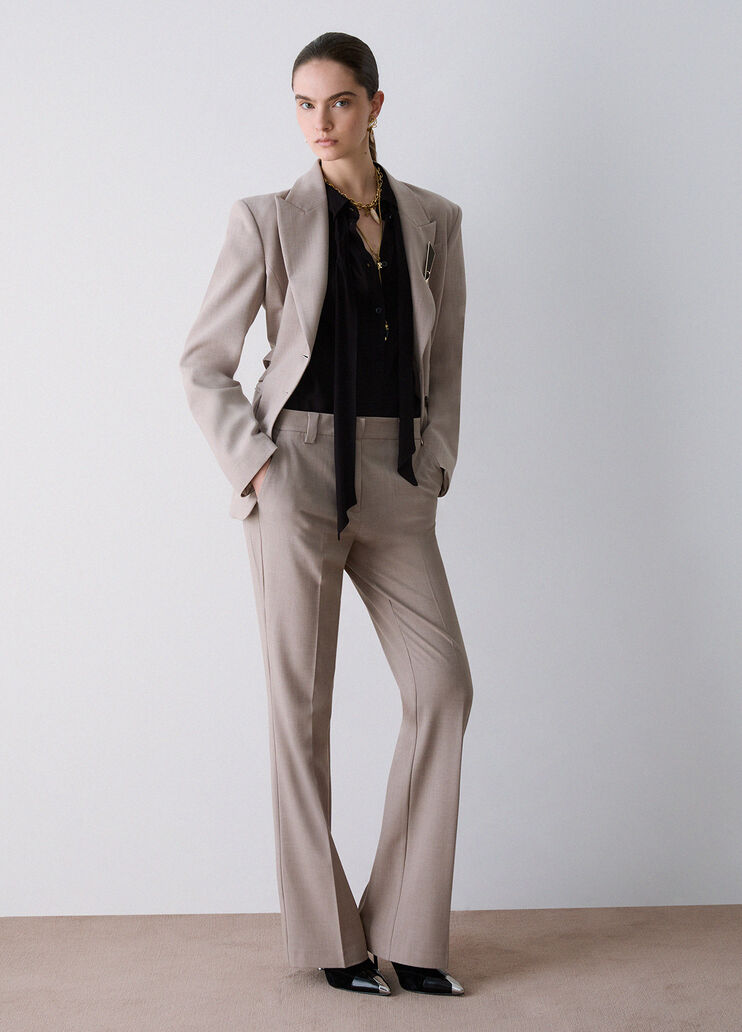 Fit & Flare Hose aus M&eacute;lange-Stoff beige Liu Jo - medium