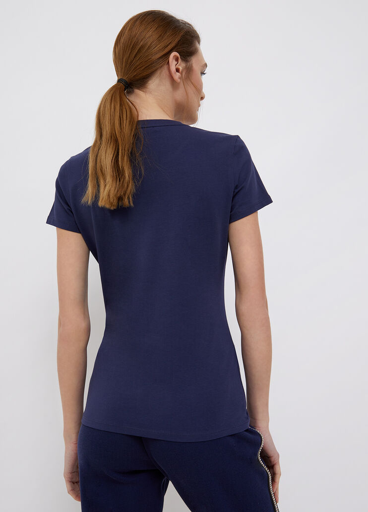 Eco-friendly T-shirt with logo dark blue Liu Jo - large image number 1 Eco-friendly T-shirt with logo dark blue Liu Jo - large image number 1