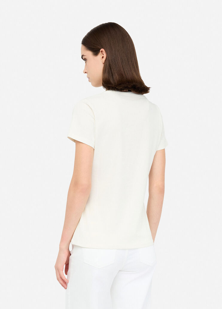 T-Shirt mit Print in Metallic-Optik Milchweiß/Ticket Liu Jo - large image number 1