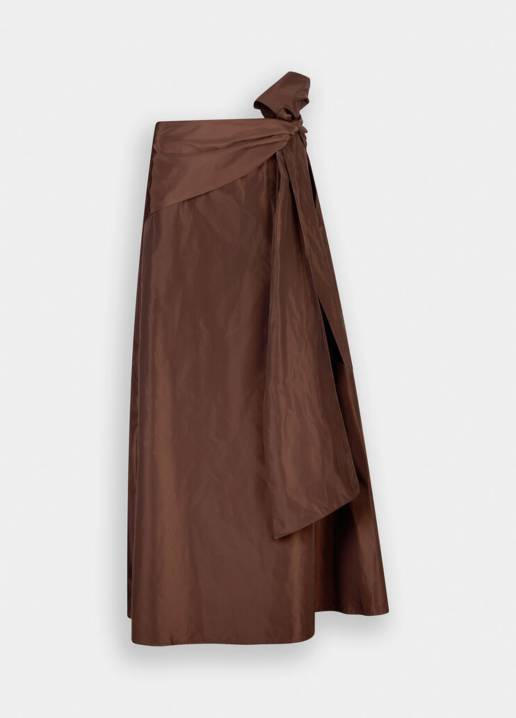 Long taffeta skirt dark brown Liu Jo - large image number 6