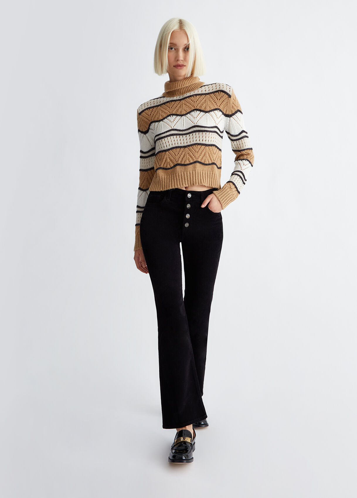 Velvet bootcut trousers colour black Liu Jo