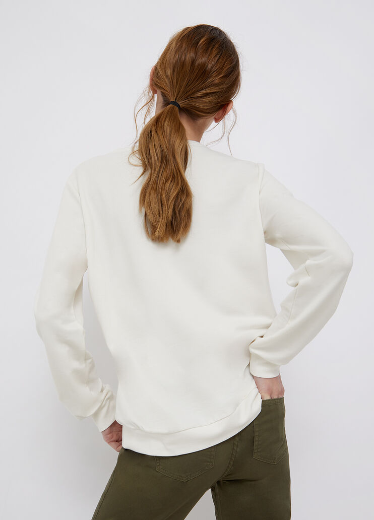 Sweatshirt with logo and gemstones white/gemstones Liu Jo - large image number 1 Sweatshirt with logo and gemstones white/gemstones Liu Jo - large image number 1