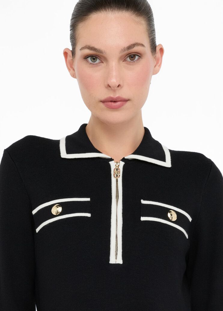 Silk-blend knit dress black Liu Jo - large image number 4 Silk-blend knit dress black Liu Jo - large image number 4