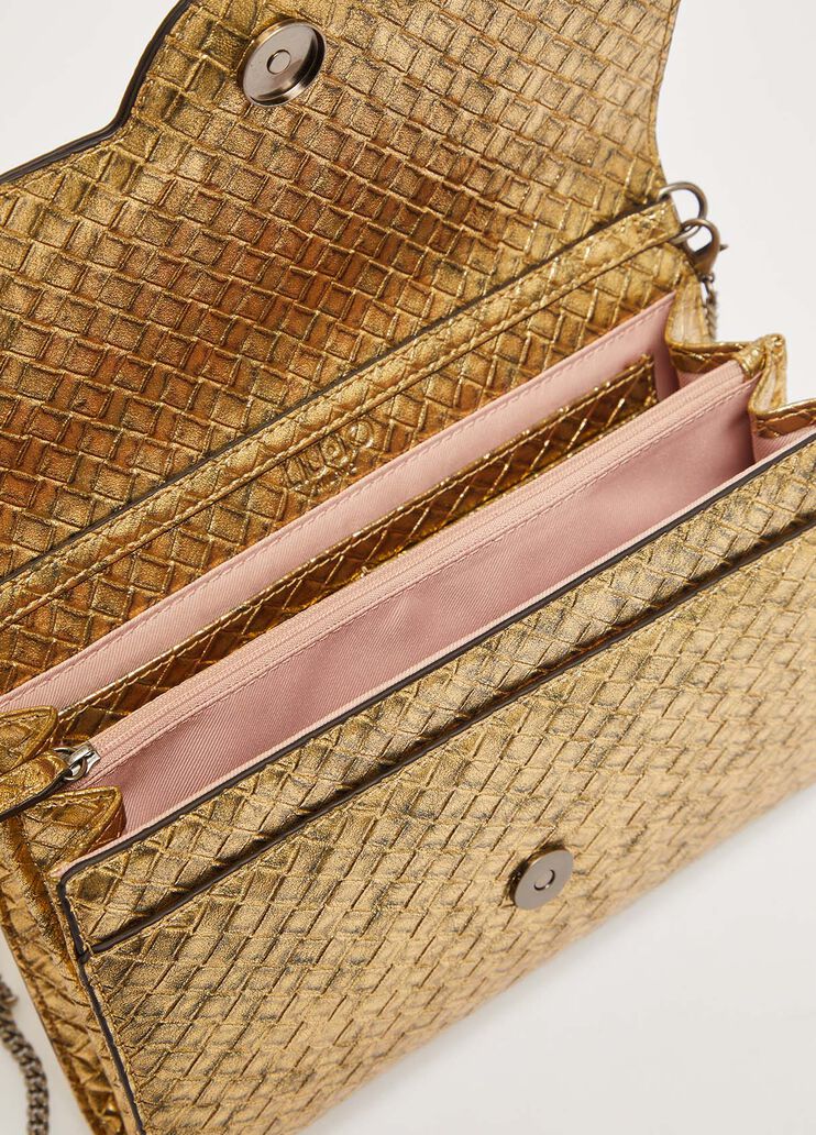 Клатч с эффектом плетения золотистый Liu Jo - large image number 4