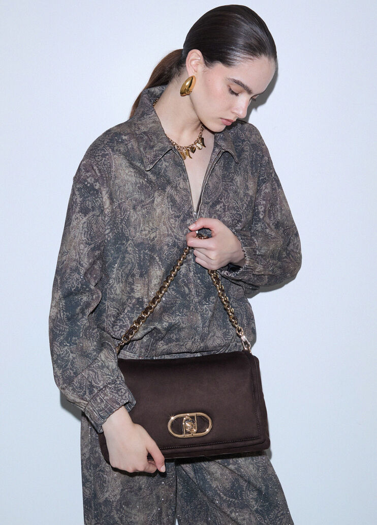 Large LaPuffy bag quilted cocoa Liu Jo - medium