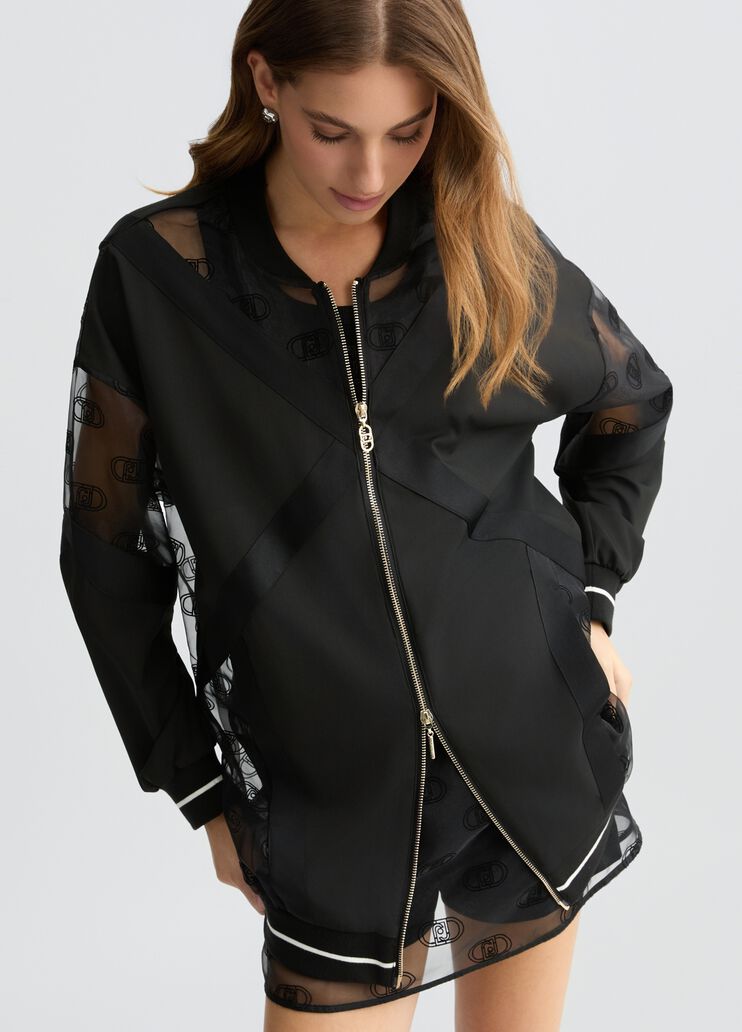 Jacket with zip and logo black Liu Jo - medium Jacket with zip and logo black Liu Jo - medium