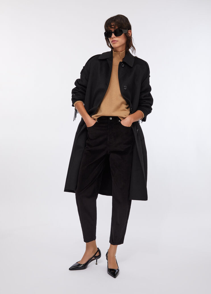 Trenchcoat aus Wolle mit Fransen Schwarz Liu Jo - large image number 5 Trenchcoat aus Wolle mit Fransen Schwarz Liu Jo - large image number 5