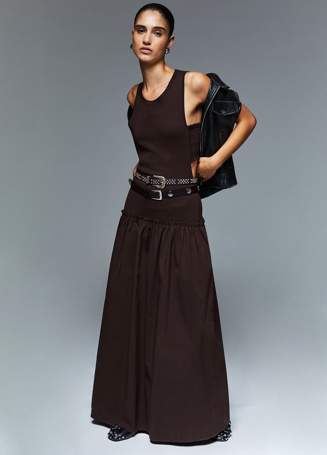 Long dress with cut-out dark brown Liu Jo - large image number 2